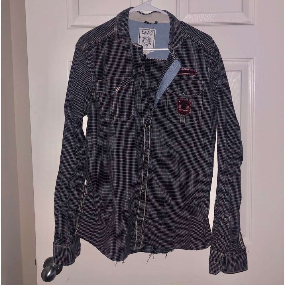 Men’s distressed button up
